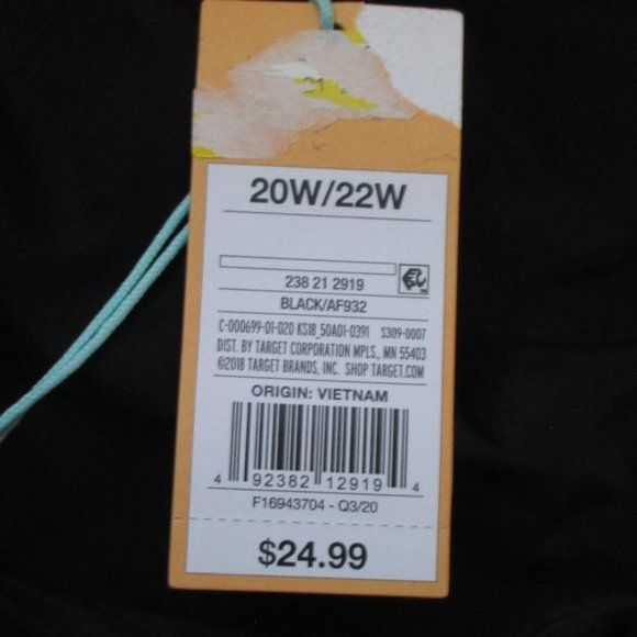 Kona Sol Black Plus Size Swim Skirt  20W/22W - Picture 4 of 5